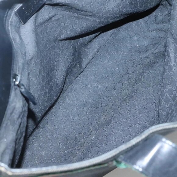 GUCCI Web Sherry Line Tote Bag Canvas Red Gray Green 73983 Auth BA2478 - Picture 11 of 16